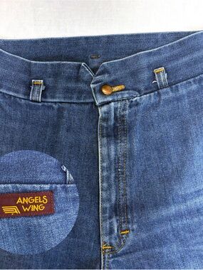 Vintage 70s 80s Angels Wing High Waist Jeans Disco Style Sz 26/27" (68 chars)